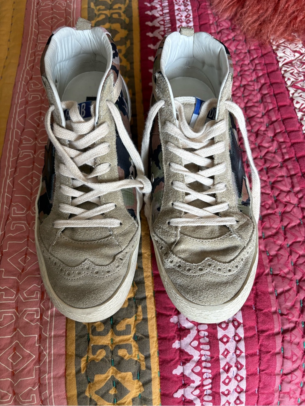 Golden Goose Mid Star Sneaker in Pink and Camo